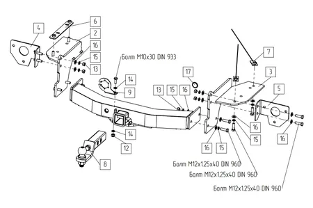 Фаркоп TowRus для GAC GS8 2021- Арт. 109183 109183 в Новокузнецк