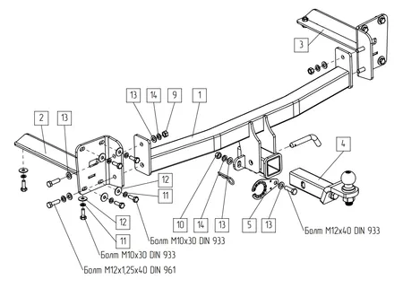 Фаркоп TowRus для Volkswagen Teramont 2022-  269092 в Новокузнецк