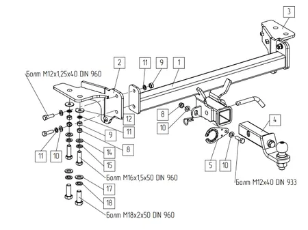 Фаркоп TowRus для Haval H7 2025- 129299 в Новокузнецк