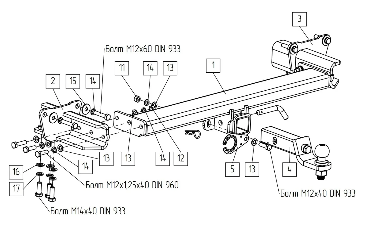 Фаркоп TowRus для Land Range Range Rover 2022-  119275 в Новокузнецк